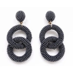 Pendientes de Moda Rizir con Cuentas, Pendientes Geométricos Hechos a Mano con Doble Círculo para Mujer, Joyería Minimalista de Lujo para Fiesta - Product Image 2