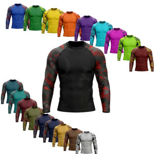 Camiseta de Compresión de Manga Larga con Cuello Redondo, Transpirable y de Secado Rápido para BJJ Jiu Jitsu No GI, Diseño Personalizado, Rash Guard - Product Image 1