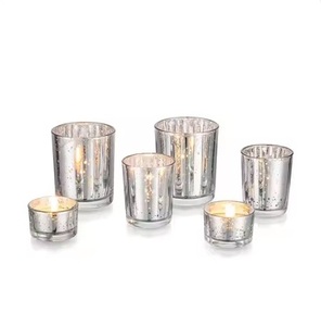 Portavelas de Cristal con Acabado Dorado Brillante para el Hogar y Decoración de Mesa de Boda, Portavelas de Cristal Decorativos con Aromas Premium - Product Image 2