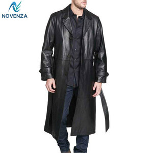 Abrigo de Cuero Genuino Premium para Hombre, Estilo Gabardina, Reversible, Forro Cálido, Diseño Clásico con Botones, para Uso Diario Formal e Informal - Product Image 2