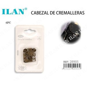 Cabeza de cremallera Ilan de 6 piezas de latón para reparación de bolsos y ropa - Product Image 3