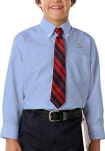 Camisas de vestir Oxford de manga larga con puños ajustables para jóvenes, uniforme escolar - Product Image 2