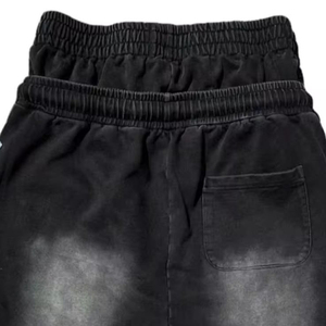 Pantalones Cortos de Felpa Francesa para Hombre, Personalizados, con Doble Cintura, Lavado Ácido, Algodón Pesado, Estilo Urbano, Bordado Desgastado, Cintura Elástica - Product Image 6