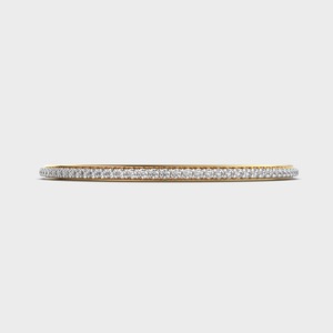 IGI Certified Classic Single Row Round Diamond <b>Bangle</b> in 18K Yellow / White / Rose <b>Gold</b> - Product Image 2