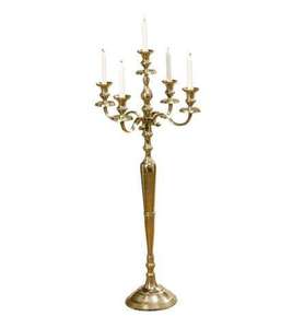 Candelabros de aluminio chapados en oro con acabado brillante de 5 brazos para decoración del hogar y bodas al mejor precio. - Product Image 3
