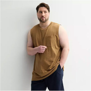 Débardeur sans manches en coton tricoté 100 %, couleur unie, style décontracté, col rond, vert menthe pour homme - Product Image 6