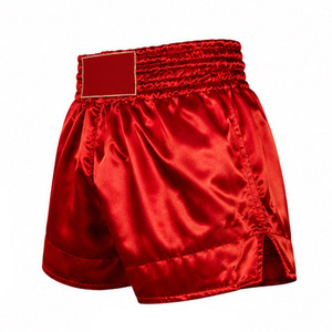 Pantalones Cortos de Muay Thai para Hombre CuRed, Tejido Satinado, Cintura Alta, Elásticos, Transpirables, Color Sólido, Estilo Casual Deportivo - Product Image 5