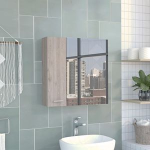 Armoire à pharmacie Prague à une seule porte, gris clair, avec quatre étagères internes, meubles de salle de bain - Product Image 5