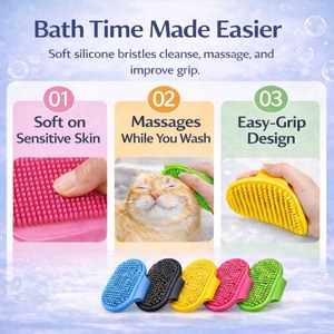 Cepillo de Baño para Mascotas de Plástico Ecológico TPR, Guante de Masaje para Perros y Gatos, Cepillo de Limpieza Suave para Eliminar el Pelo Suelto, para el Cuidado de Mascotas en el Hogar - Product Image 3
