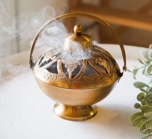 S H INC. Classic <b>Decorative</b> Metal Incense Burner Heat Resistant Structure Indian Incense Religious Use for Indoor Aromatherapy - Product Image 1