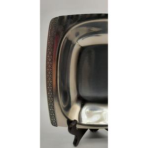 Frutero Moderno Hecho a Mano de Plata con Forma Cuadrada, Platos de Servir de Acero Inoxidable de Lujo, Centro de Mesa Decorativo - Product Image 1