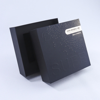 Boîte d'emballage personnalisée avec couvercle et base, boîte-cadeau rigide de luxe noire pour kit de soins de la peau avec insert en mousse