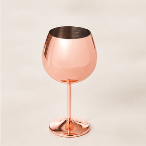 Verres à gin ballon de luxe en acier inoxydable or rose, gobelets à vin incassables plaqués cuivre pour cocktails et équipement hôtelier - Product Image 1