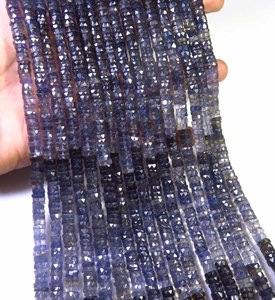 Cuentas de Iolita Azul en Forma de Heishi de 6mm, Corte Facetado Natural de Primera Calidad, Hilo de 16 Pulgadas, Precio de Fábrica, Gemas Hechas en el Valle - Product Image 3