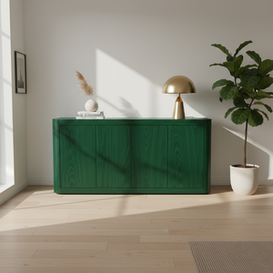 Aparador de Roble Macizo con Bordes Suaves, 4 Puertas, Ecológico, con Diseño Moderno - Product Image 2