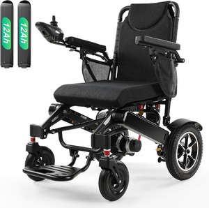 Fauteuil roulant électrique longue portée de 35 milles pour adultes, fauteuil roulant motorisé pliable avec 2 batteries amovibles de 12 Ah - Product Image 1
