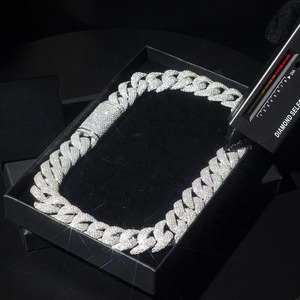 <b>Top</b> Selling Handmade Moissanite Cuban Chain Necklace with Brilliant Sparkle and Strong Lock Design Available for Sale - Product Image 4