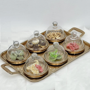 Plateau décoratif en aluminium plaqué or pour fruits, vaisselle de table, plateau de service pour restaurants et hôtels, plateau décoratif pour dîner - Product Image 2