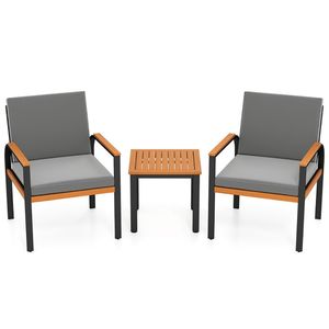 Set di mobili da giardino a 3 pezzi con tavolino e sedute per conversazione - Product Image 4