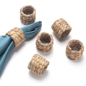 Anneau de serviette de mariage en bambou léger, fait à la main, matériau naturel, décoration de table, vente en gros, OEM, durable, écologique, bohème - Product Image 1