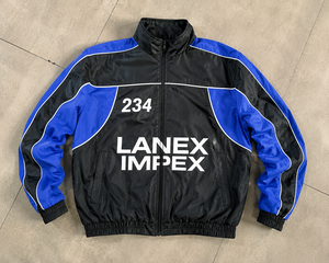 Chaqueta cortavientos OEM personalizada para hombre, negra y azul real, ligera, con cremallera, para entrenamiento deportivo, correr, poliéster premium, para exteriores - Product Image 6