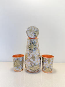 Carafe à eau en cuivre à motif mandala avec verres assortis, ensemble de service décoratif, vaisselle en métal réutilisable, collection cadeau - Product Image 4