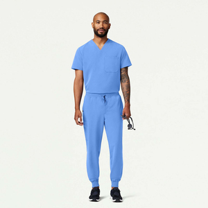 Tenue d'hôpital personnalisée pour hommes avec logo, uniforme de médecin en coton, fournisseur OEM de vêtements médicaux, combinaisons d'hôpital respirantes - Product Image 1
