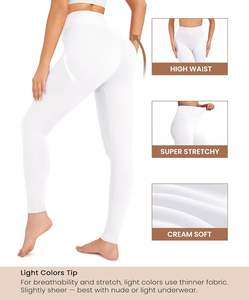 เลกกิ้งเอวสูงทรงกระชับ ผ้าโพลีเอสเตอร์ยืดหยุ่น ระบายอากาศได้ดี สวมใส่สบาย กระชับรูปร่าง เหมาะสำหรับออกกำลังกาย เล่นกีฬา รับผลิตแบบ OEM ODM - Product Image 4