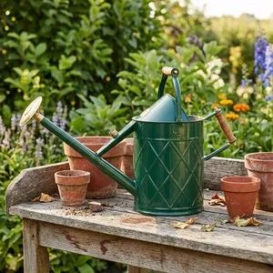 Arrosoir artisanal en métal vert, antirouille, léger, pour jardin et ferme, décoration - Product Image 4