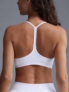 Women Thin Strap Backless Sports Bra Scoop Neck Fixed Molded Cup Active Wear <b>Crop</b> <b>Top</b> High Elasticity Tennis Bralette - Product Image 1