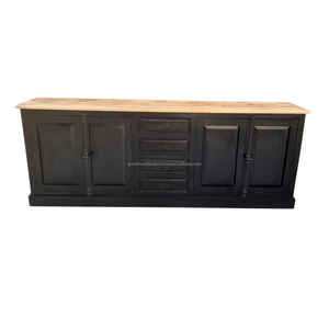 Aparador de madera Industrial de 4 puertas y 4 cajones negro Premium, muebles hechos a mano con estilo para el hogar, Bar, cocina, uso en Hotel - Product Image 2