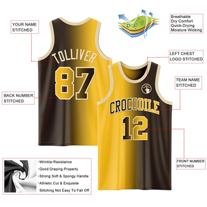 Maillots de basket sans manches de conception professionnelle, jaunes, vêtements de sport, motif OEM, sublimation, logo d'équipe, maillots de basket - Product Image 3