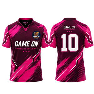 Camiseta de Fútbol para Hombre Game On Industries, Cuello en V, Manga Corta, Poliéster que Absorbe la Humedad, Ajuste Atlético, para Todas las Temporadas, Personalizable - Product Image 1