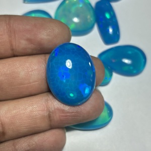 Ópalo Etíope Natural con Patrón de Panal, Corte Ovalado Azul Pryba, Cabujón de Ópalo de Fuego Suelto de Calidad Súper Fina para Fabricación de Joyas - Product Image 5