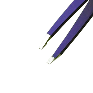 High Quality Stainless Steel 1 Piece Eyelash and Eyebrow Tweezers Set Professional Use Best Price with <b>Leather</b> Pouch - Product Image 1