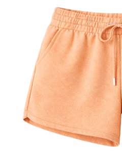 Ensemble décontracté deux pièces pour femme : crop top à capuche et short, broderie marguerite, en molleton de coton, vêtements de détente, vente en gros fabricant - Product Image 5