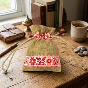 Designer Jute <b>Drawstring</b> <b>Pouch</b> Bag Promotional Jewelry Dust Bag Made in India Eco Friendly Manufacturer Direct Supply Pack Bag - Product Image 2