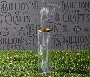 Premium Quality Transparent Acrylic <b>Incense</b> <b>Stick</b> <b>Holder</b> Wooden Brass Metal Stand Ramadan Special - Product Image 3