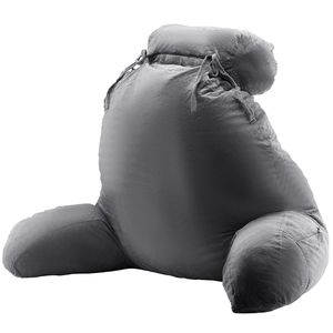 Cuscino Lettura Grande per Letto con Poggiatesta Rimovibile e 3 Tasche, in Memory Foam Sfilacciato a V Corto, Lavorazione a Maglia, Lavabile - Product Image 2