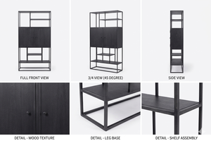 ชั้นวางของโลหะ Audro เป็นมิตรกับสิ่งแวดล้อม ทนทาน โครงเหล็กอุตสาหกรรม ตู้หนังสือหลายชั้น ชั้นวางโชว์สำหรับบ้านและสำนักงาน - Product Image 6