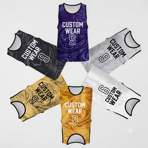 Heat-Transfer Printing Custom <b>Marble</b> Print Basketball Jersey Sleeveless Breathable <b>Mesh</b> Quick Dry Crew Neck 100% Sports - Product Image 1