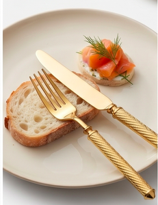 Ensemble de couverts de luxe élégant avec poignée en or pour table à manger mariage cuisine et restaurant décoration de vaisselle - Product Image 4