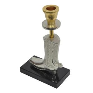 Modern Decor Silver <b>Boot</b> Pillar Candle <b>Stand</b> Living Room Decoration For Home - Product Image 2