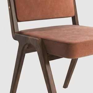 Modern Solid Wood <b>Dining</b> <b>Chair</b> Upholstered Faux Leather Seat Back Midcentury Design for Home <b>Dining</b> Use - Product Image 4