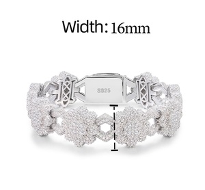 <b>Mens</b> Moissanite 925 <b>Silver</b> Interlocking Link Chain Iced Out Luxury Statement <b>Bracelet</b> Gold <b>Silver</b> Rose Gold Jewellery - Product Image 6