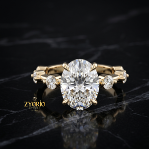 Anillo de Compromiso Solitario de Oro de 10K con Corte Ovalado, Anillo de Diamantes Delicado, Anillo de Promesa Nupcial Minimalista, Regalo para Ella - Product Image 3