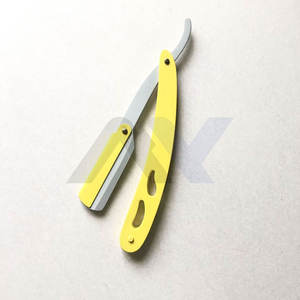 Rasoir de barbier de luxe à bord droit avec lame remplaçable, construction en acier inoxydable or/argent, personnalisable en usine OEM - Product Image 1