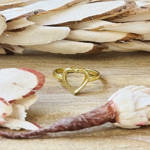 Latest High Demand Heart <b>Ring</b> Boho Brass <b>Rings</b> For Women 18k Gold Plated Cutout <b>Dainty</b> Minimalist Jewelry Wholesale/OEM/ODM - Product Image 3