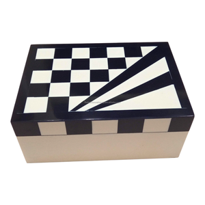 High Quality Resin Inlay Handmade Polished Navy <b>Blue</b> Jewelry <b>Box</b> Decorative Organizer for Gifting Home Decor by FASHION CRAFT - Product Image 1