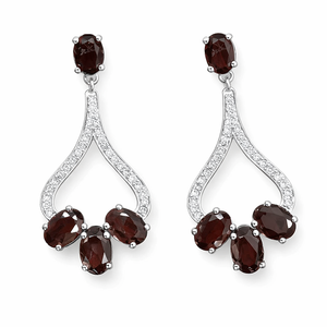 Pendientes de Plata de Ley de Primera Calidad con Baño de Rodio, Diseño Étnico con Engaste de Garra, Cuarzo Ahumado Único y Circonita Cúbica, Joyería para Boda - Product Image 4